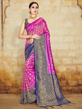 Pink Banarasi Art Silk Woven Saree